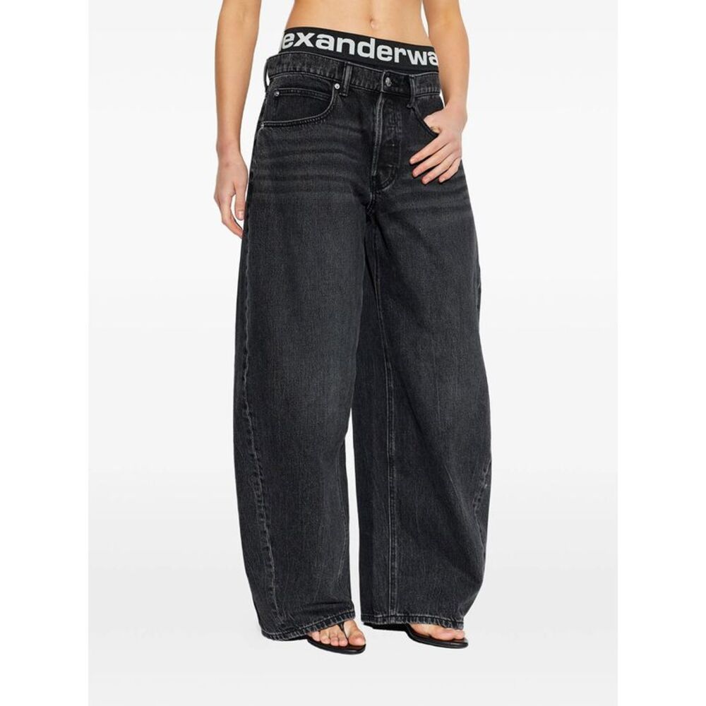 Alexander Wang Women Blow-Up Jeans With Logo Bike Short Waistband - Picture 3 of 5